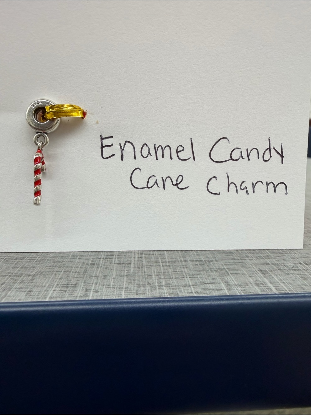 Pandora Retired Red Enamel Candy Cane Christmas Dangle Charm 791193EN09